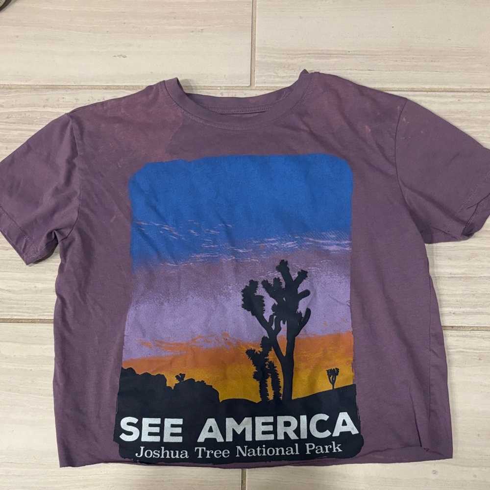 Joshua Tree National Park T-Shirt - Purple crop